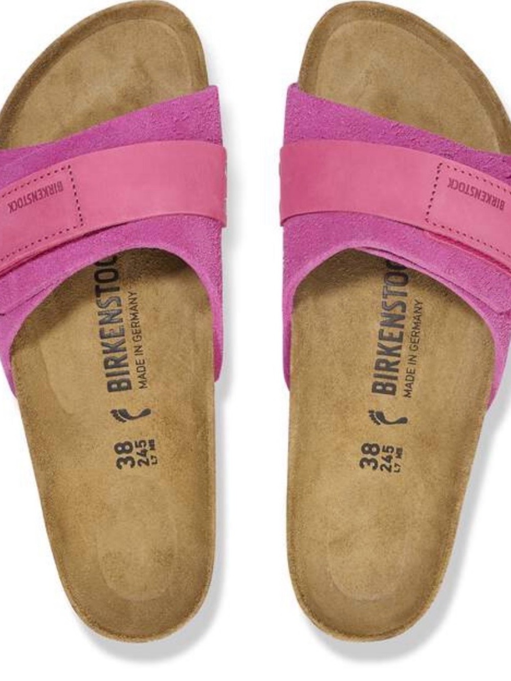 Birkenstock Otia Suede/Leather Women's Slide Sandals in Fuscia Tulip